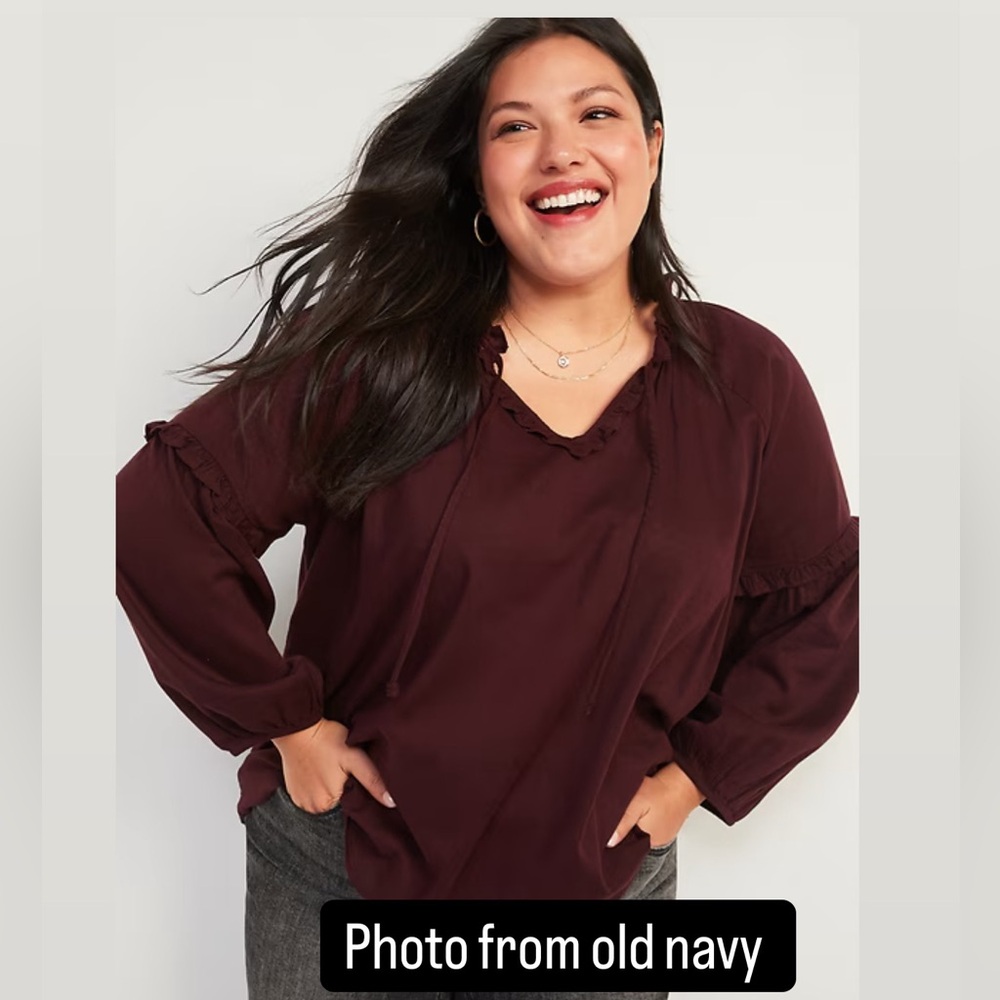 Old Navy Ruffled Tie-Neck Poet Blouse